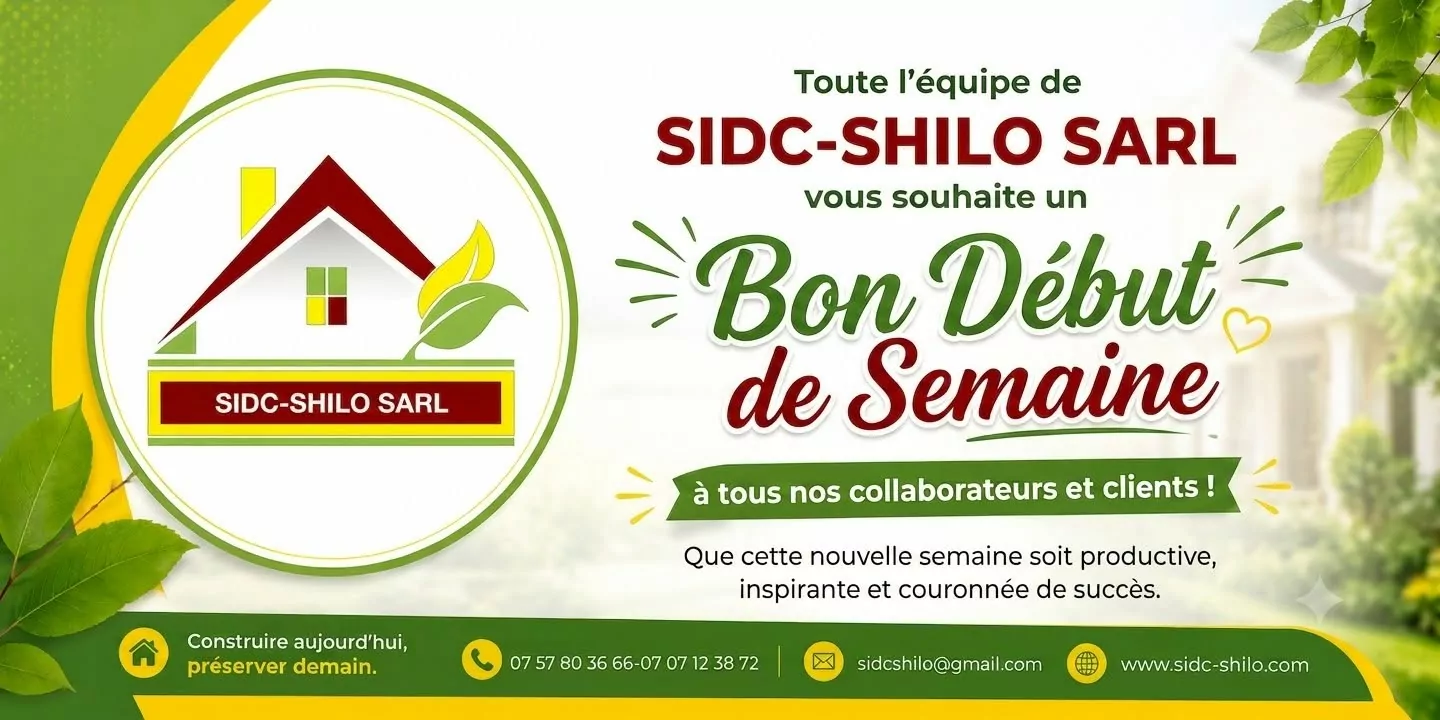 Visuel de communication SIDC-SHILO SARL sur fond vert